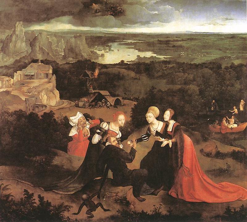 PATENIER, Joachim Temptation of St Anthony ag France oil painting art